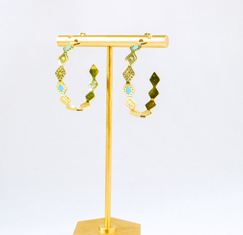 Diamond Stardust Hoop Earrings